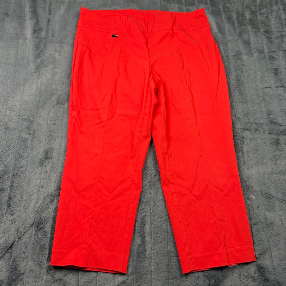 Alfani Woman Red Pull On Capri Pants Size 16W Cropped Trousers Stretch 14107